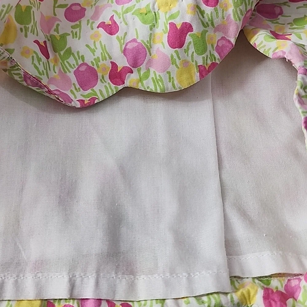 Lilly Pulitzer Tulip Floral Vintage Dress Sz‎ 6X Girls Pink Green Yellow